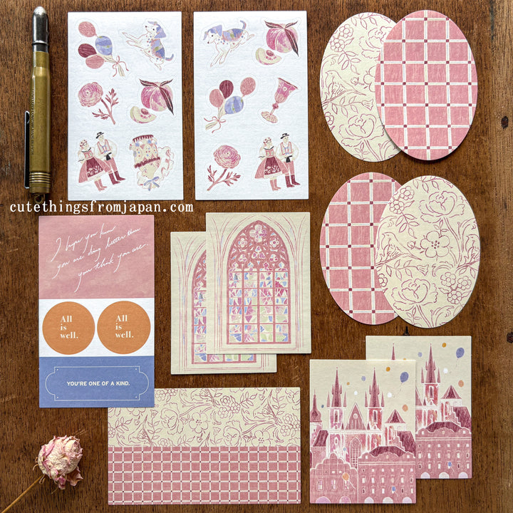 Yuka Takamaru Collage Stickers Set - Pink