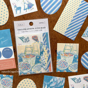 Yuka Takamaru Collage Stickers Set - Light Blue