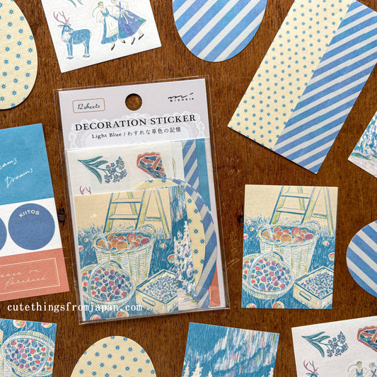 Yuka Takamaru Collage Stickers Set - Light Blue
