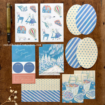 Yuka Takamaru Collage Stickers Set - Light Blue