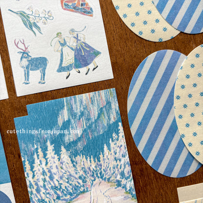 Yuka Takamaru Collage Stickers Set - Light Blue