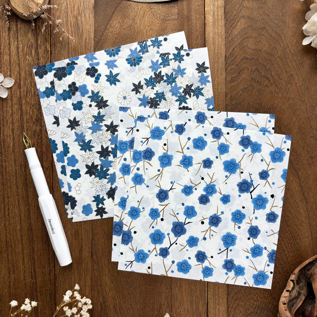 Yuzen Origami Paper Set - Blue