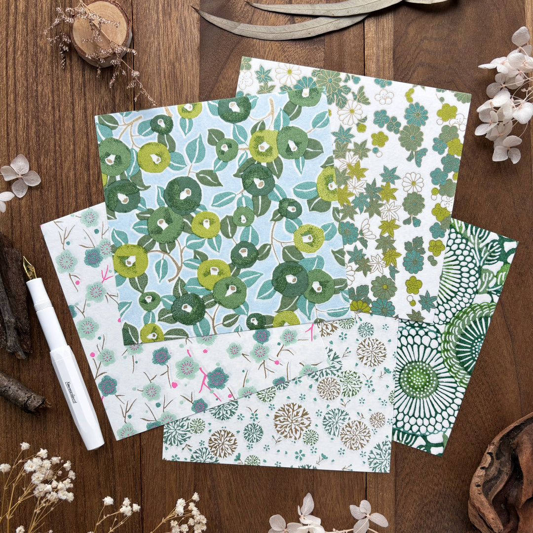 Yuzen Origami Paper Set - Green