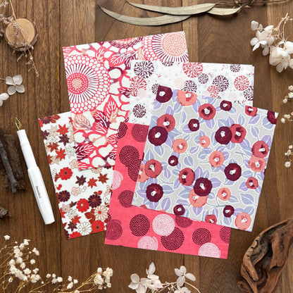 Yuzen Origami Paper Set - Red