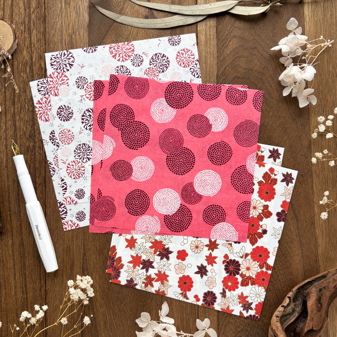 Yuzen Origami Paper Set - Red