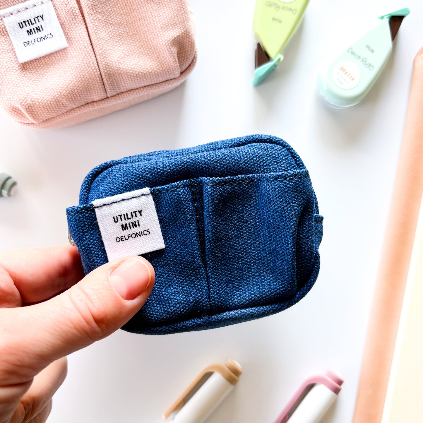 Delfonics / Mini Utility Pouch Keychain - Cotton (Dark Blue)