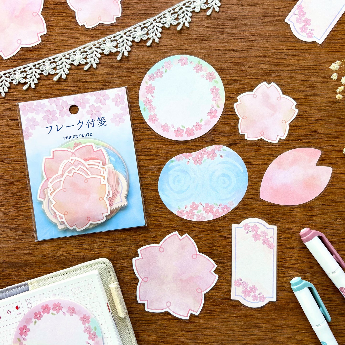 Natsunoka / Flake Sticky Note - Cherry Blossom