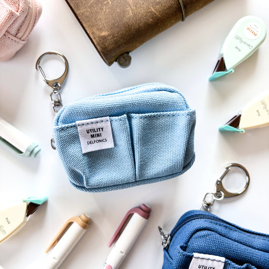 Delfonics / Mini Utility Pouch Keychain - Cotton (Light Blue)