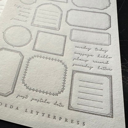 Letterpress Sticker Sheet - Frames
