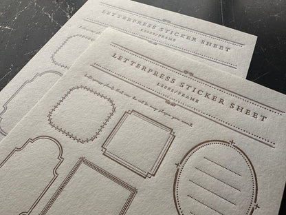 Letterpress Sticker Sheet - Frames