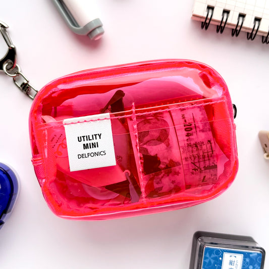 Delfonics / Mini Utility Pouch Keychain - Clear (Pink)