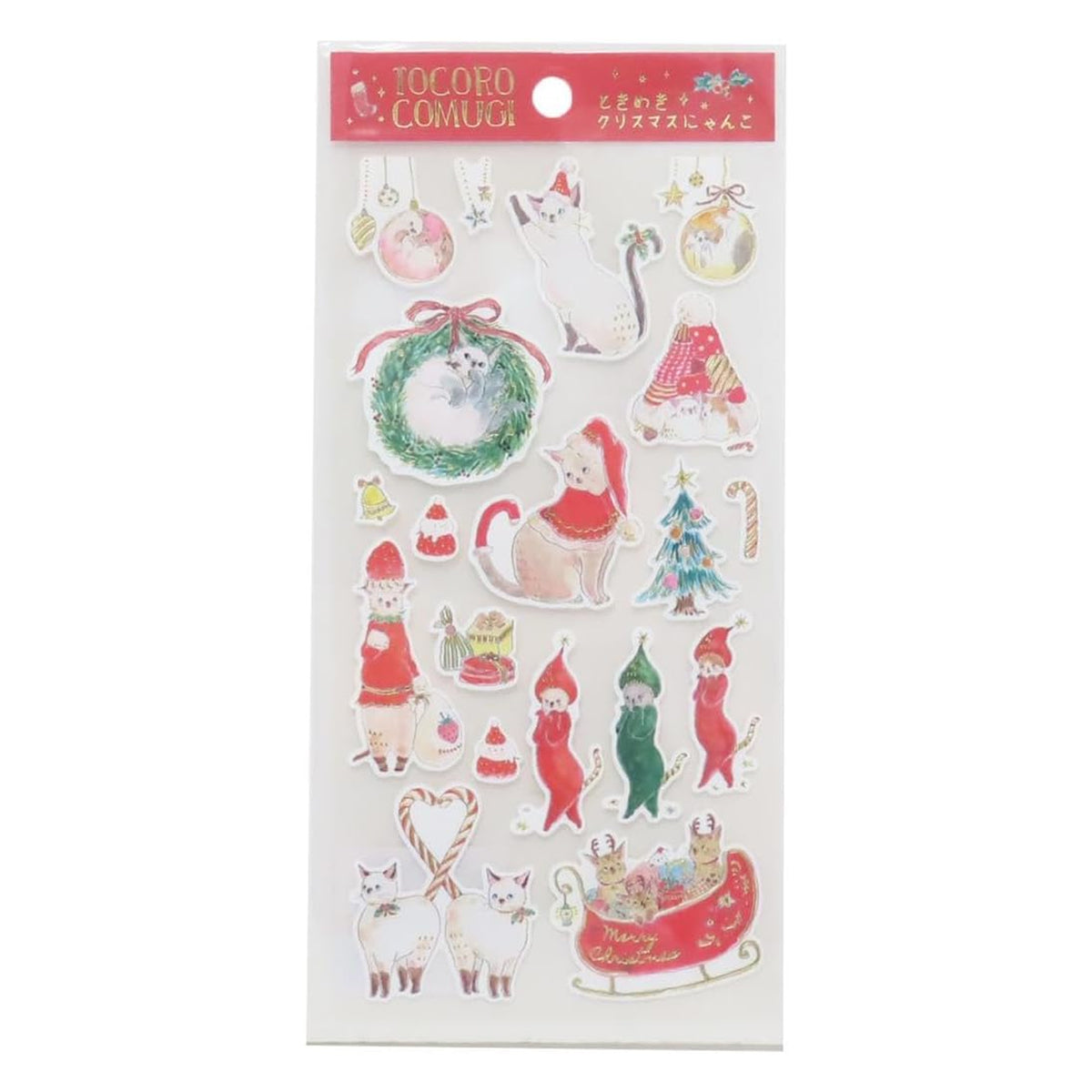 [Chrismas Limited] Tocorocomugi / Stickers - Happy Cat Christmas