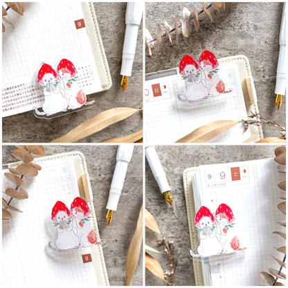 Tocorocomugi / Rotating Paper Clip - Strawberry