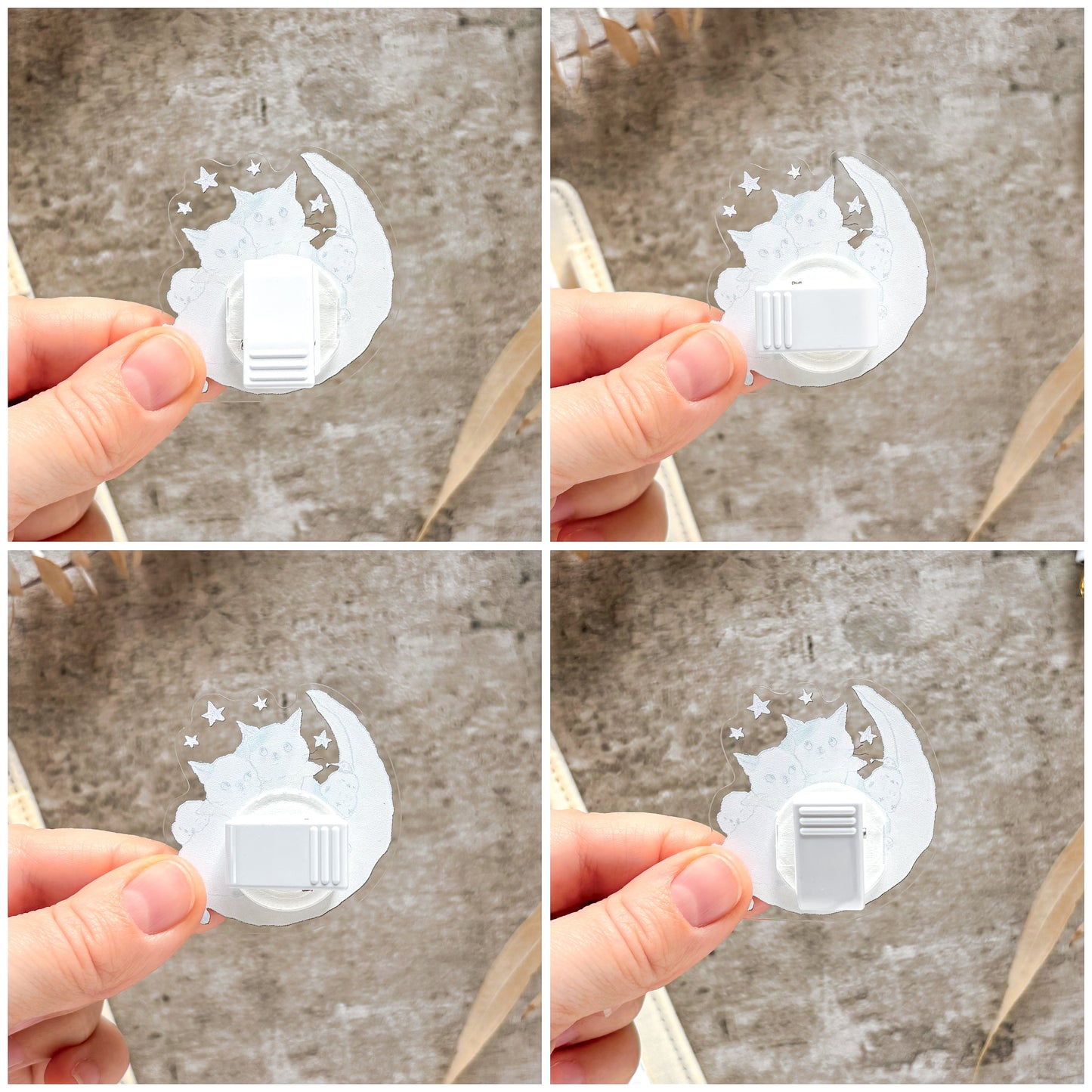 Tocorocomugi / Rotating Paper Clip - Moon & Star