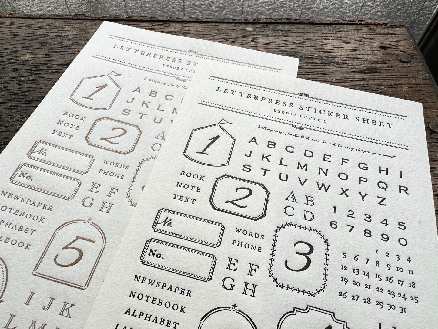 Letterpress Sticker Sheet - Alphabets