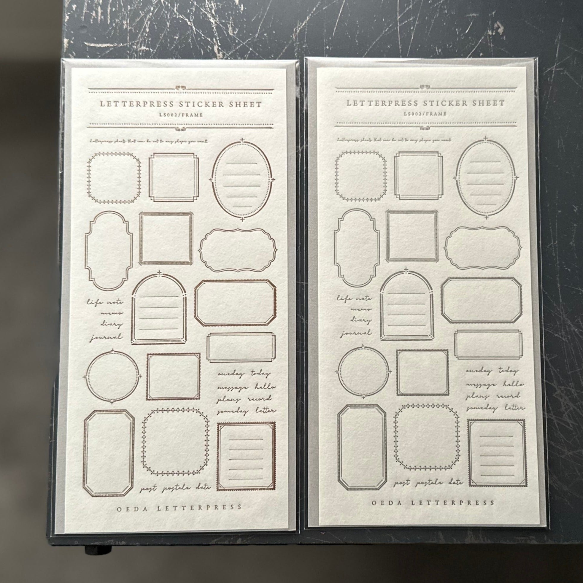 Letterpress Sticker Sheet - Frames