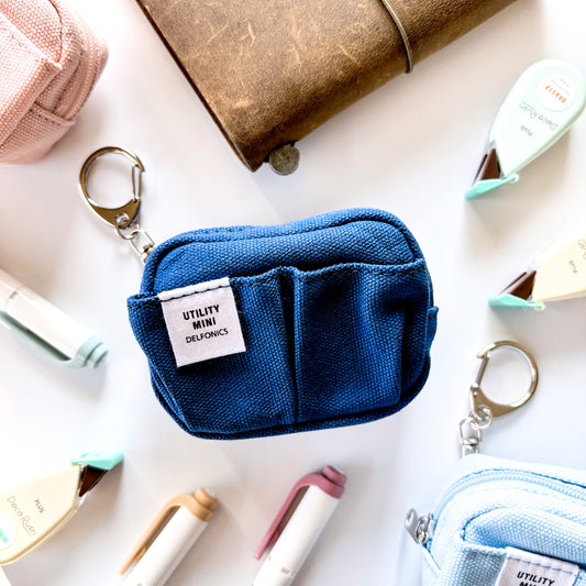 Delfonics / Mini Utility Pouch Keychain - Cotton (Dark Blue)