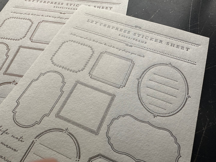 Letterpress Sticker Sheet - Frames
