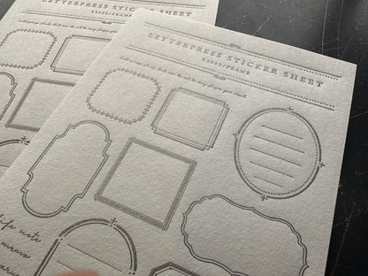 Letterpress Sticker Sheet - Frames
