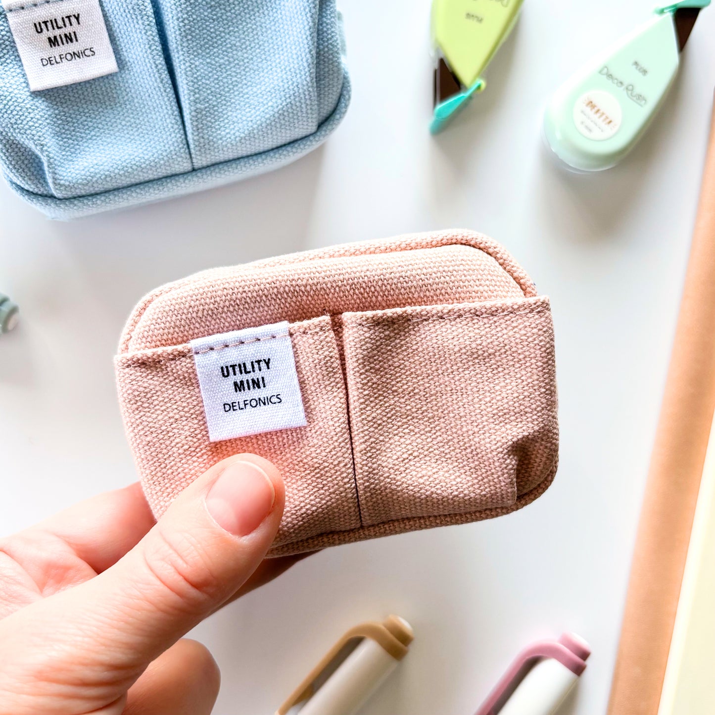 Delfonics / Mini Utility Pouch Keychain - Cotton (Light Pink)