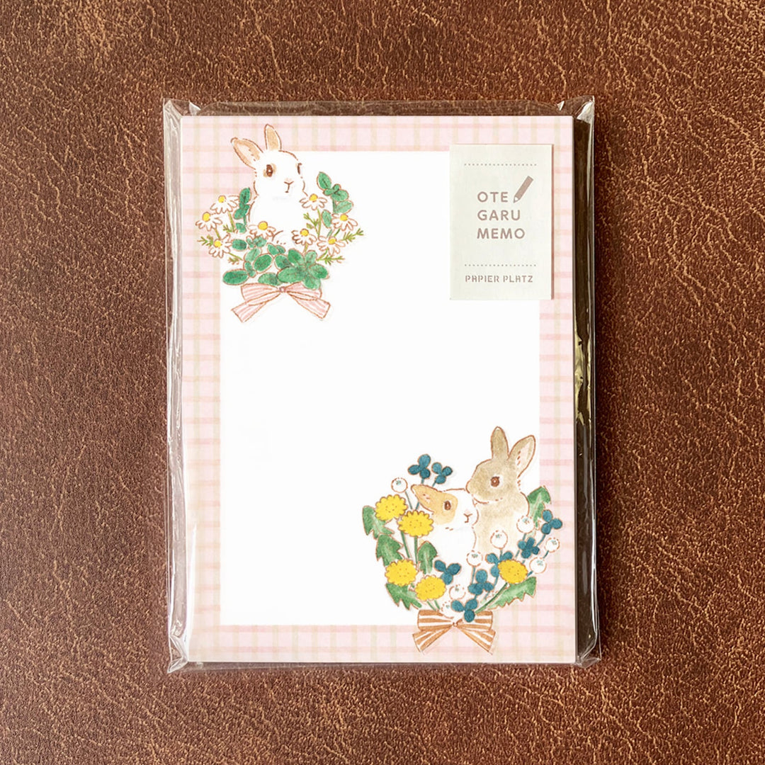 Shinako Moriyama Memo Pad - Bunny and Flower