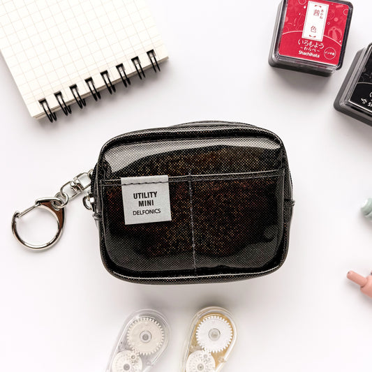Delfonics / Mini Utility Pouch Keychain - Glitter (Black)