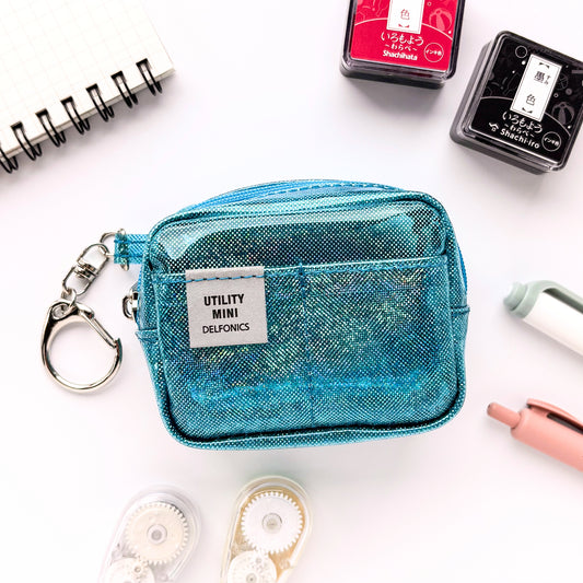 Delfonics / Mini Utility Pouch Keychain - Glitter (light Blue)