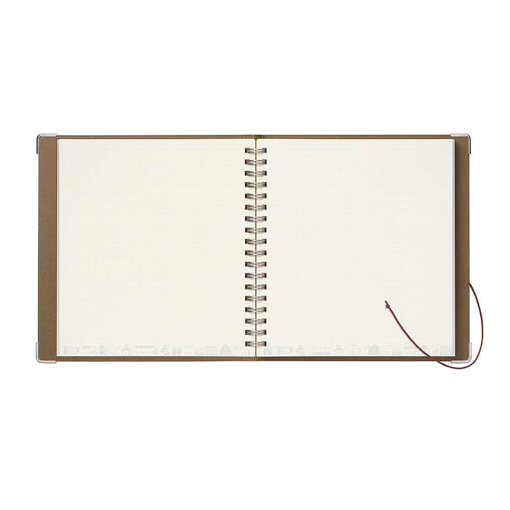 eric Leather String-tie Notebook w/t pocket - Khaki Cover (cream paper)