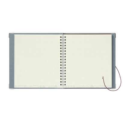 eric Leather String-tie Notebook w/t pocket - Gray Cover (cream paper)