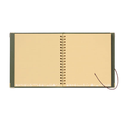 eric Leather String-tie Notebook w/t pocket - Deep Green Cover (kraft paper)