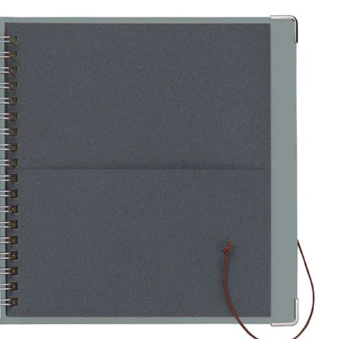 eric Leather String-tie Notebook w/t pocket - Khaki Cover (cream paper)