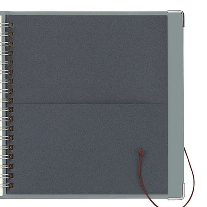 eric Leather String-tie Notebook w/t pocket - Deep Green Cover (kraft paper)