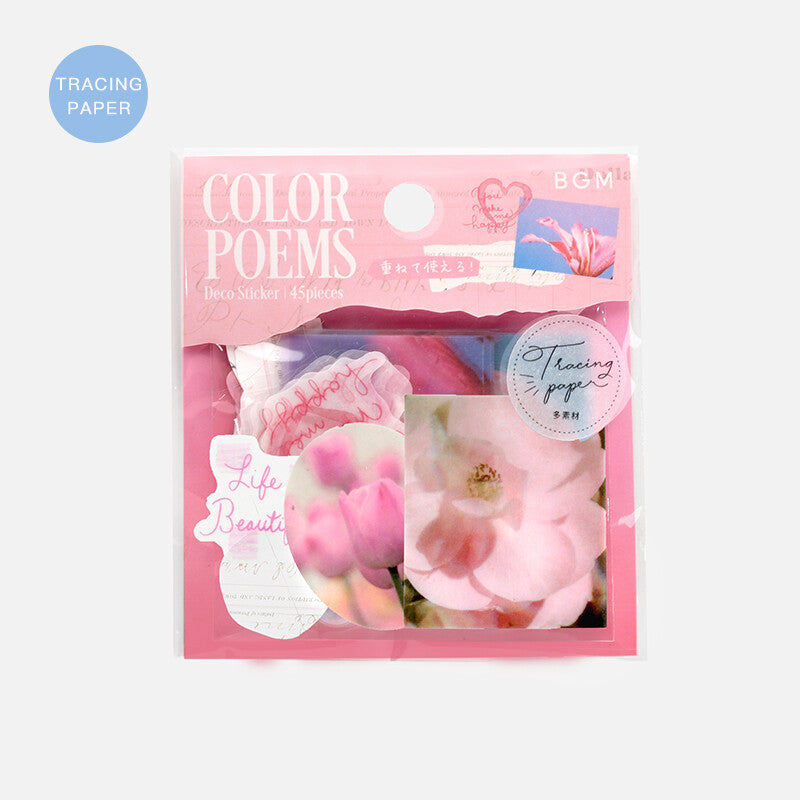 Colorful Life Flake Stickers - Pink