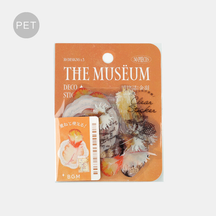 Clear Museum Flake Stickers - Orange