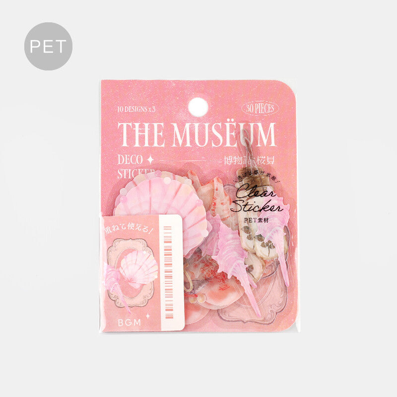 Clear Museum Flake Stickers -Pink