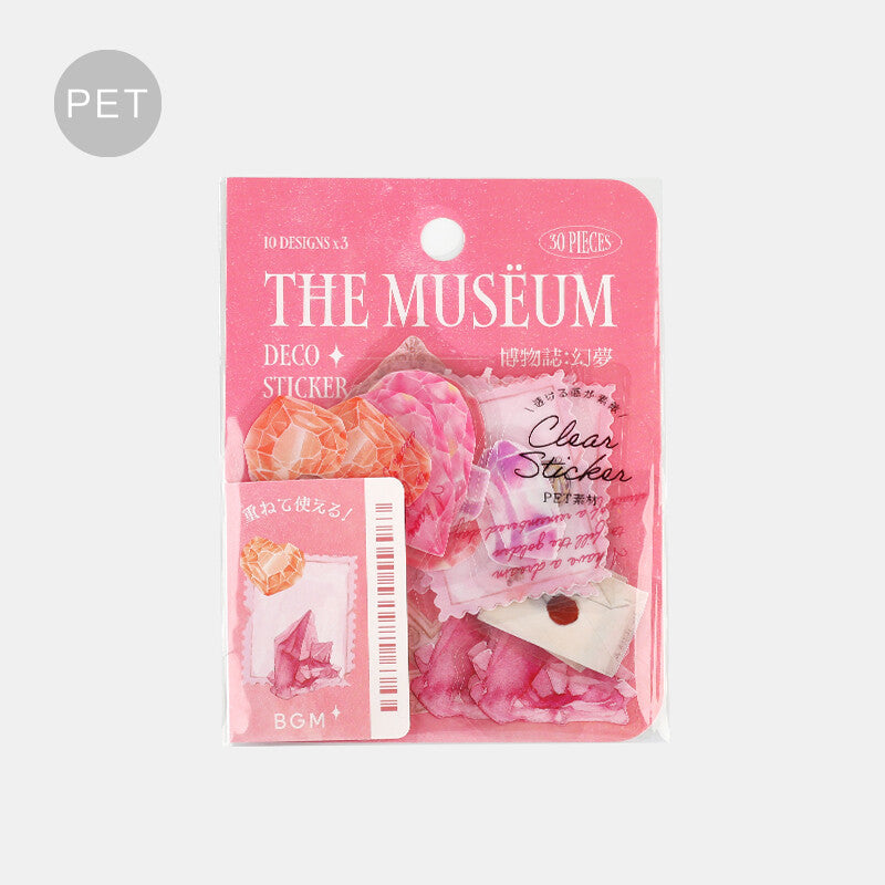 Clear Museum Flake Stickers - Pink