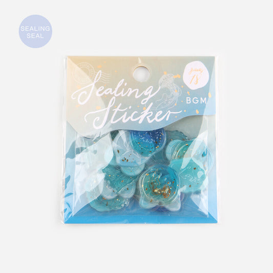 Sealing Wax Flake Stickers - Blue