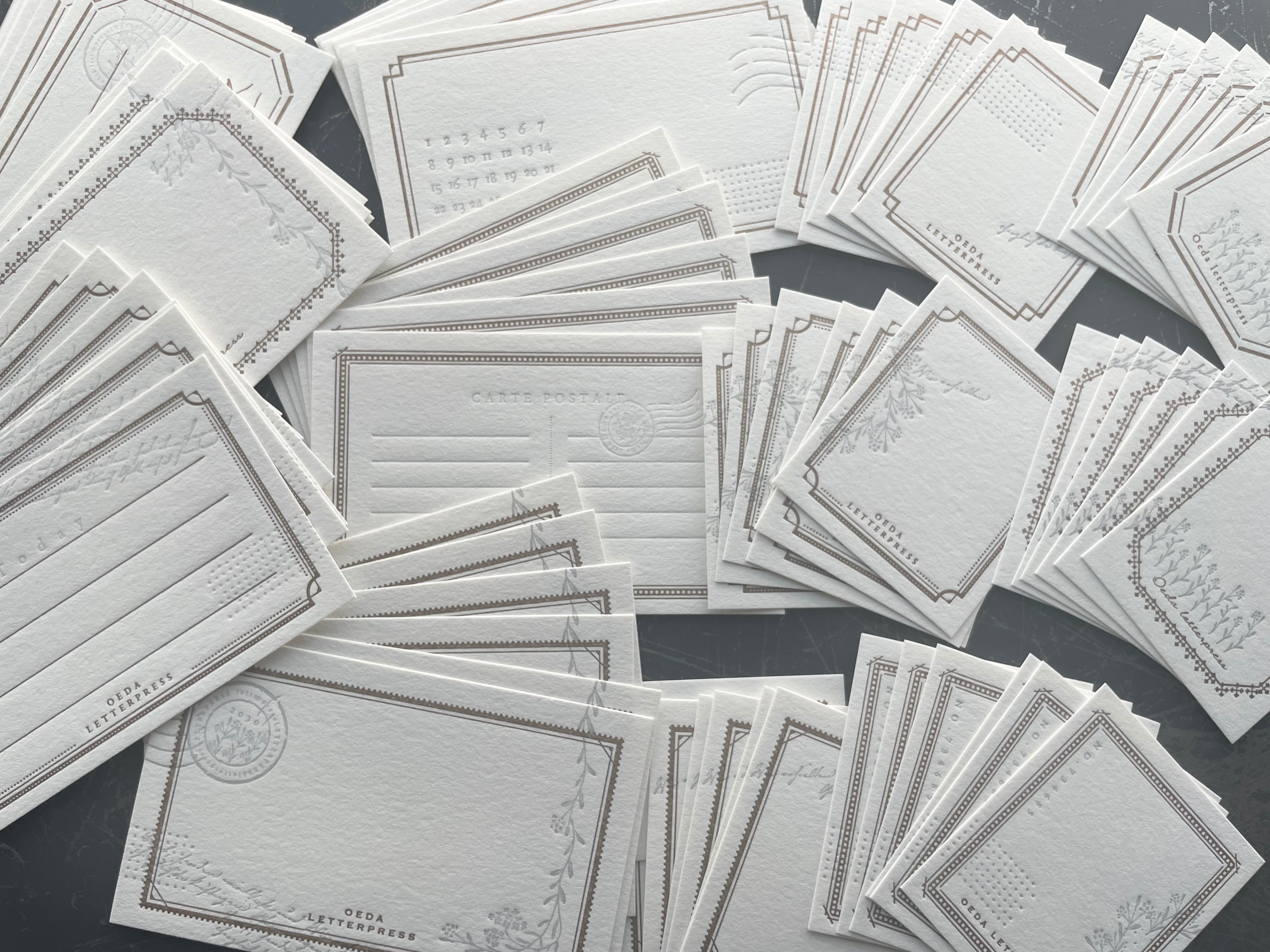 Letterpress Card Set - Mellow Silver
