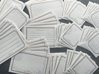 Letterpress Card Set - Mellow Silver