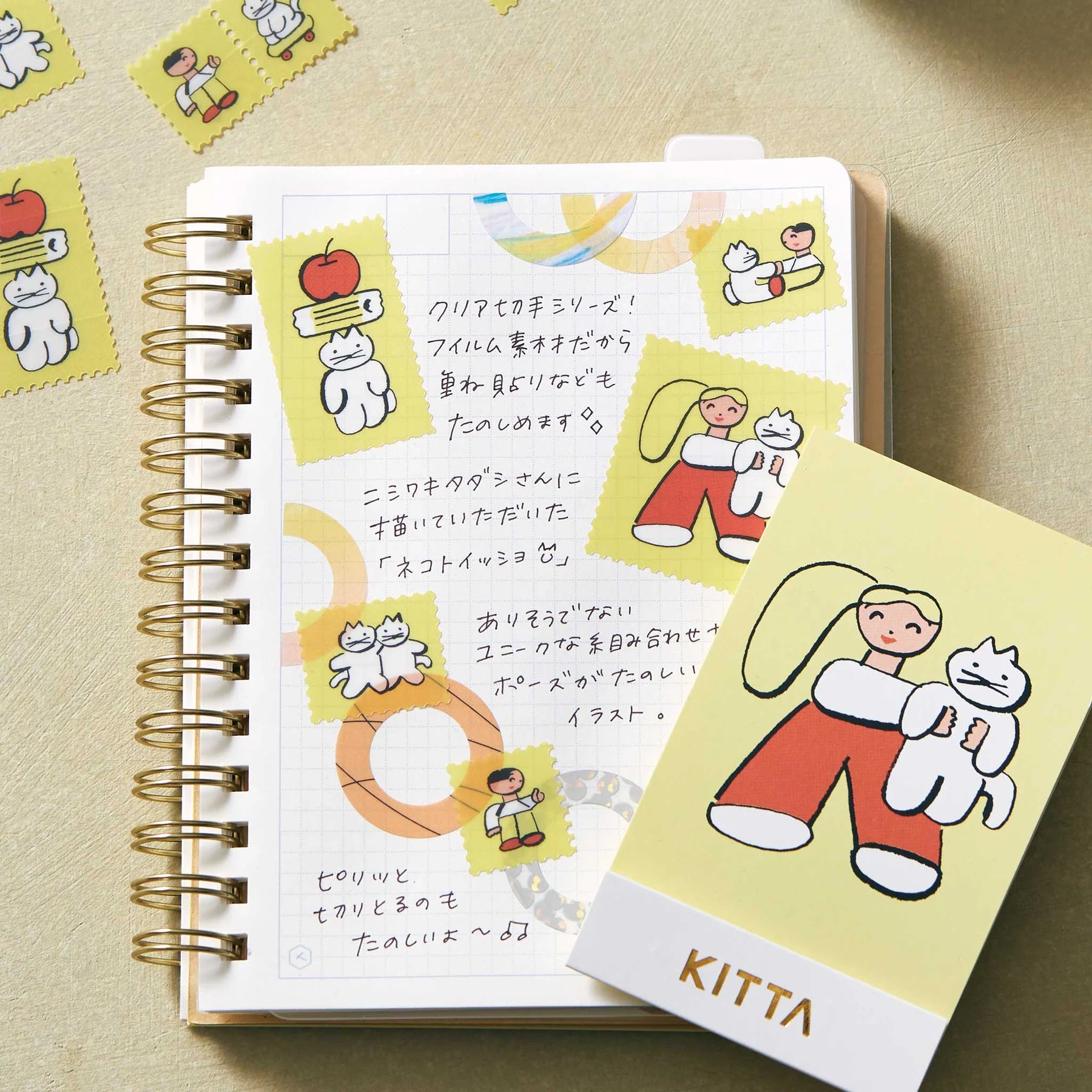 KITTA Clear Portable Stickers - With Cat