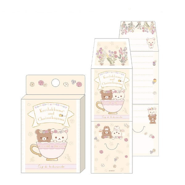 Rilakkuma Tea Bag Style Message Sheet - Flower Tea Time
