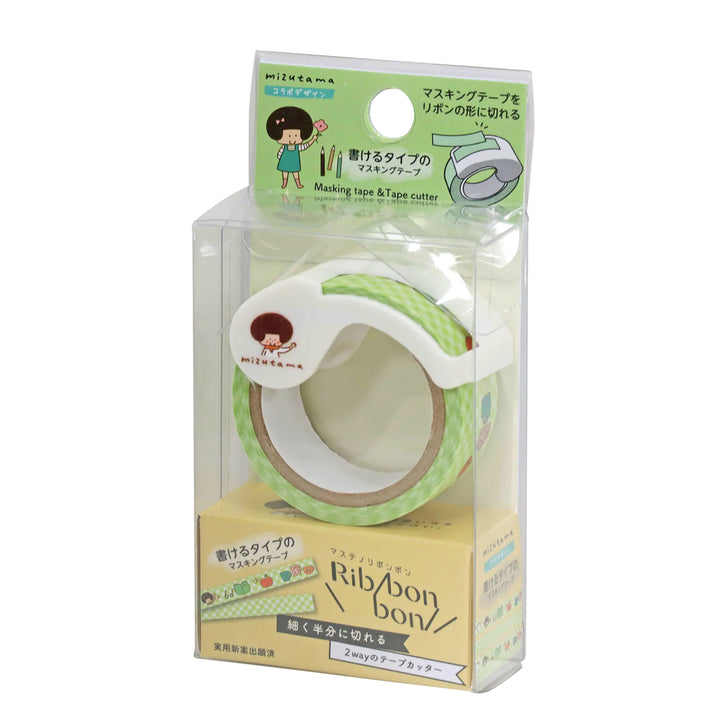 Limited Edition 2-Way Ribonbon Tape Cutter - mizutama (white / slim)