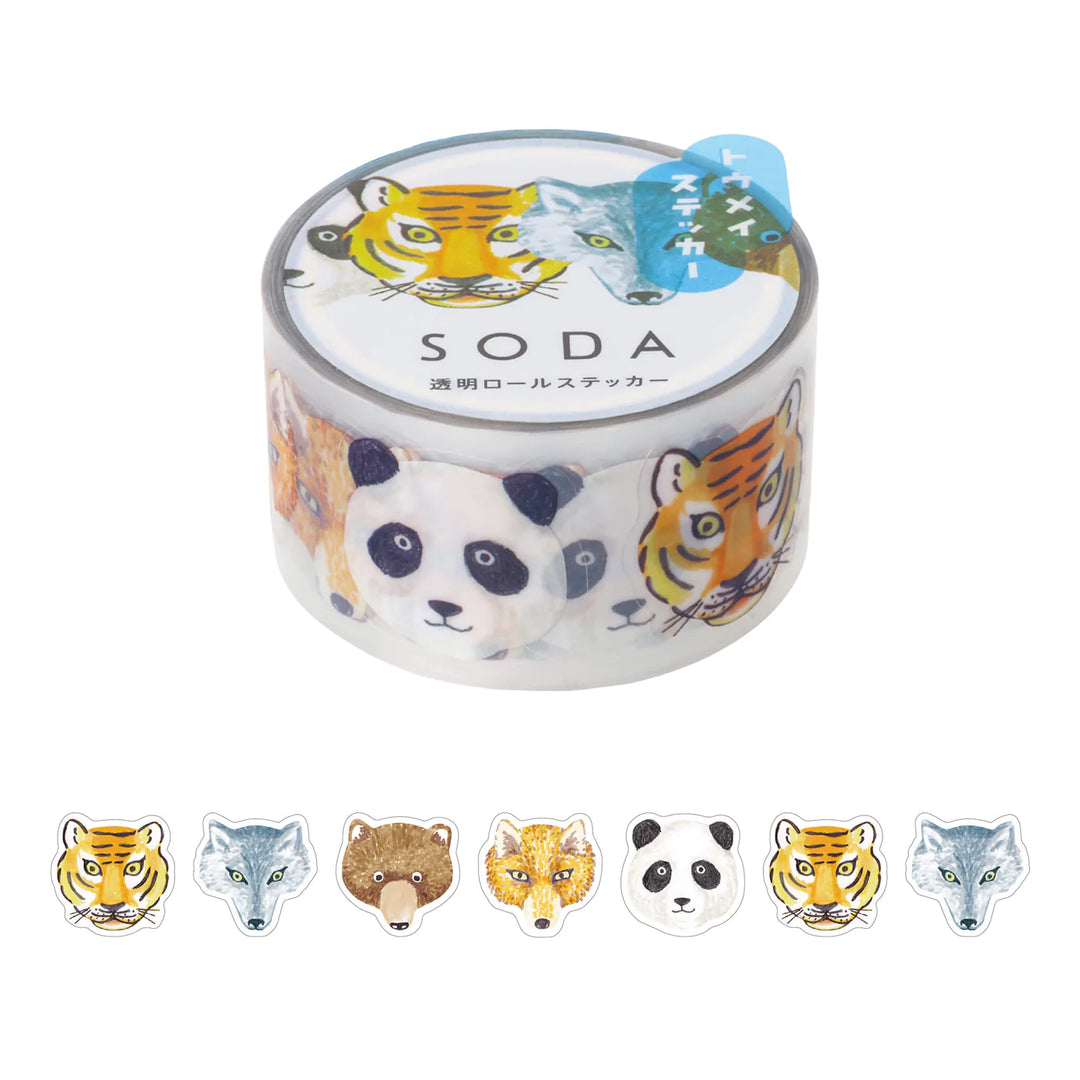 SODA Clear Stickers Roll - Zoo