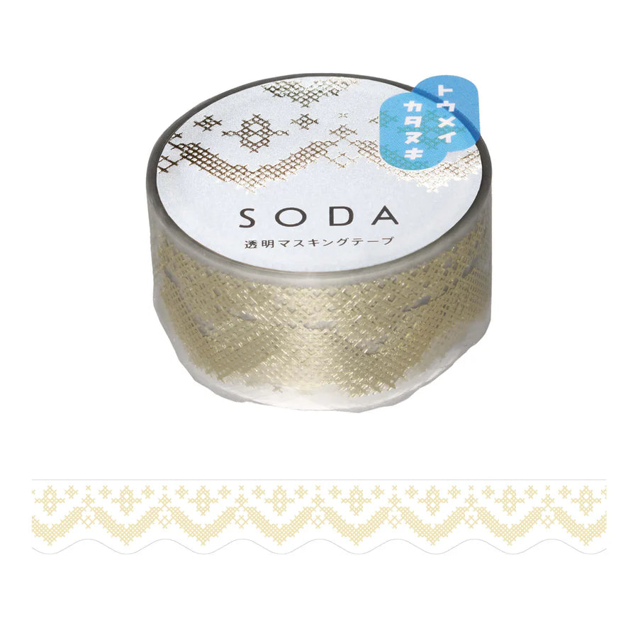 Shiny Die-cut SODA Clear Tape - Cross-stitch