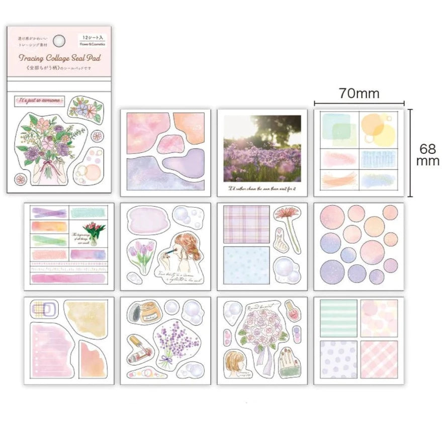 Collage Stickers - Flowers (12 sheets)