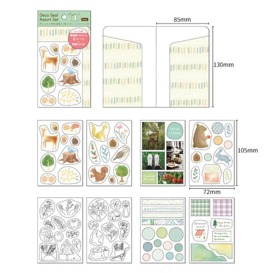 Deco Stickers Set - Forest (Pack of 8 sheets)