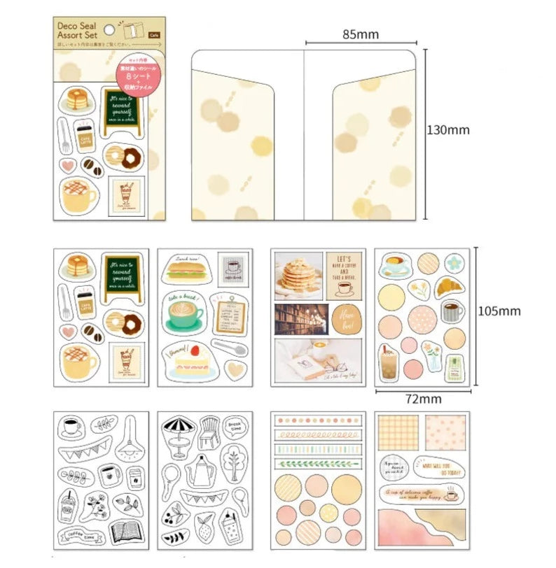 Deco Stickers Set - Cafe (8 sheets)