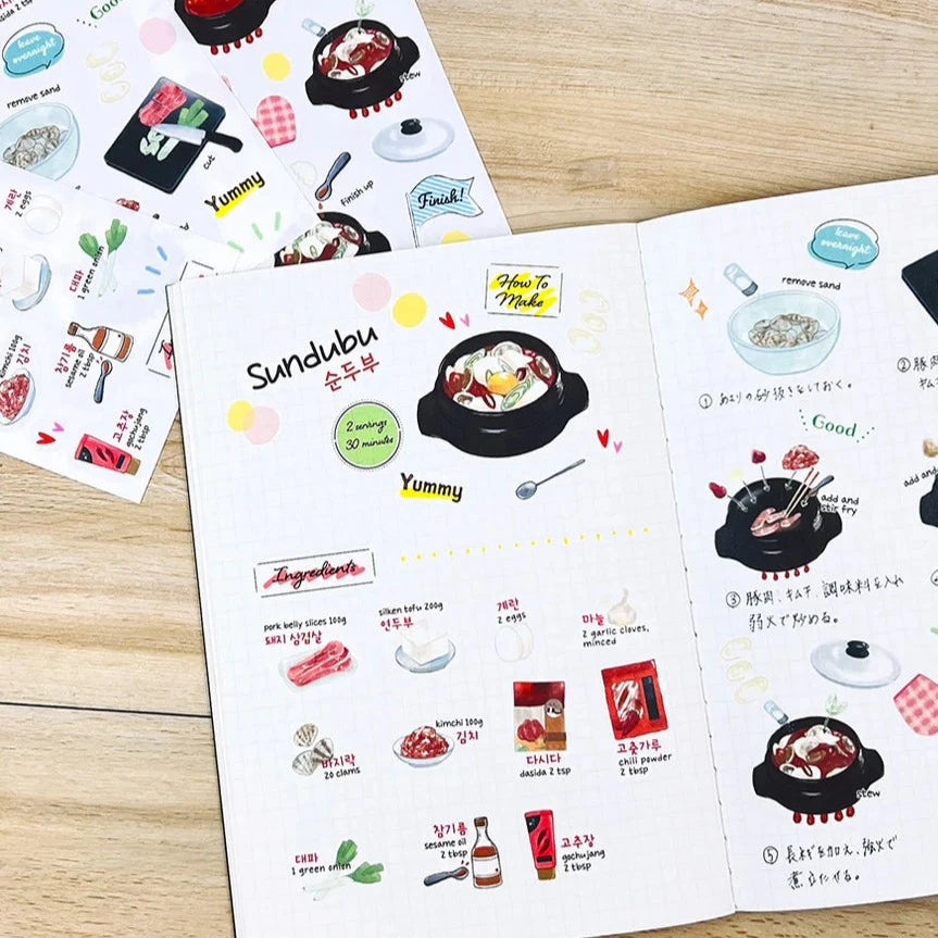 Last Stock Food Planner Sticker Set - Korean Food (3 sheets)