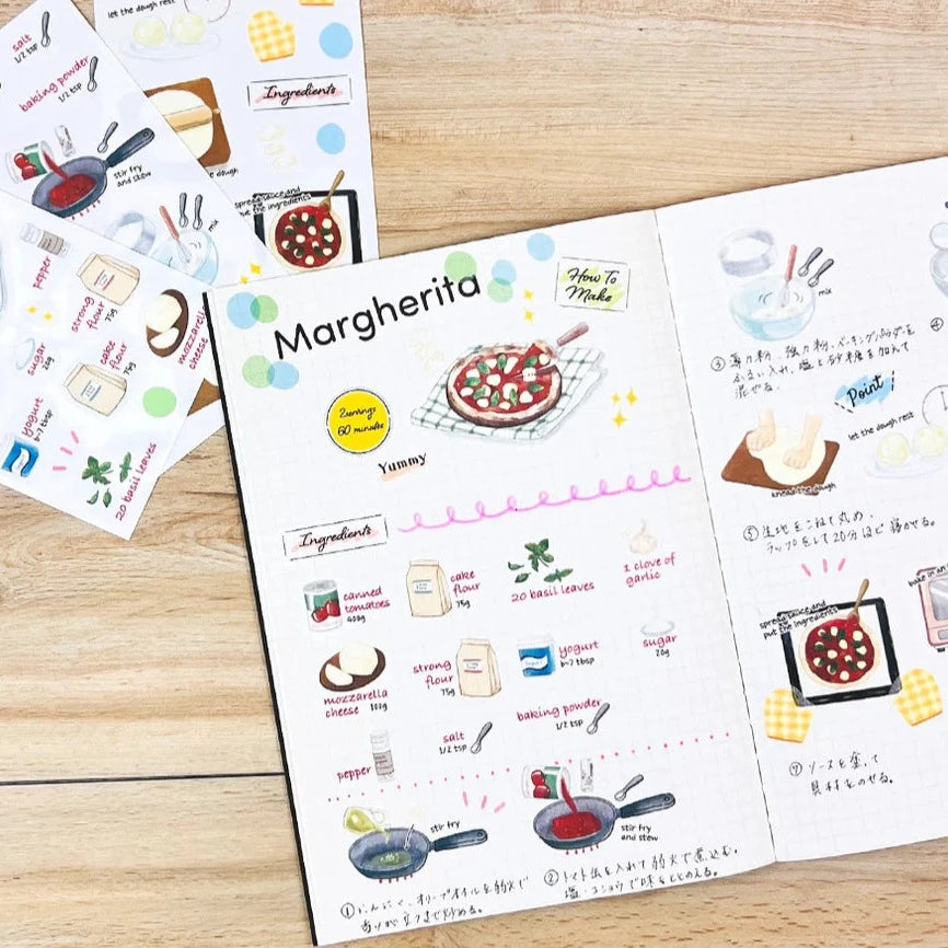Last Stock / Food Planner Sticker Set - Margherita (3 sheets)