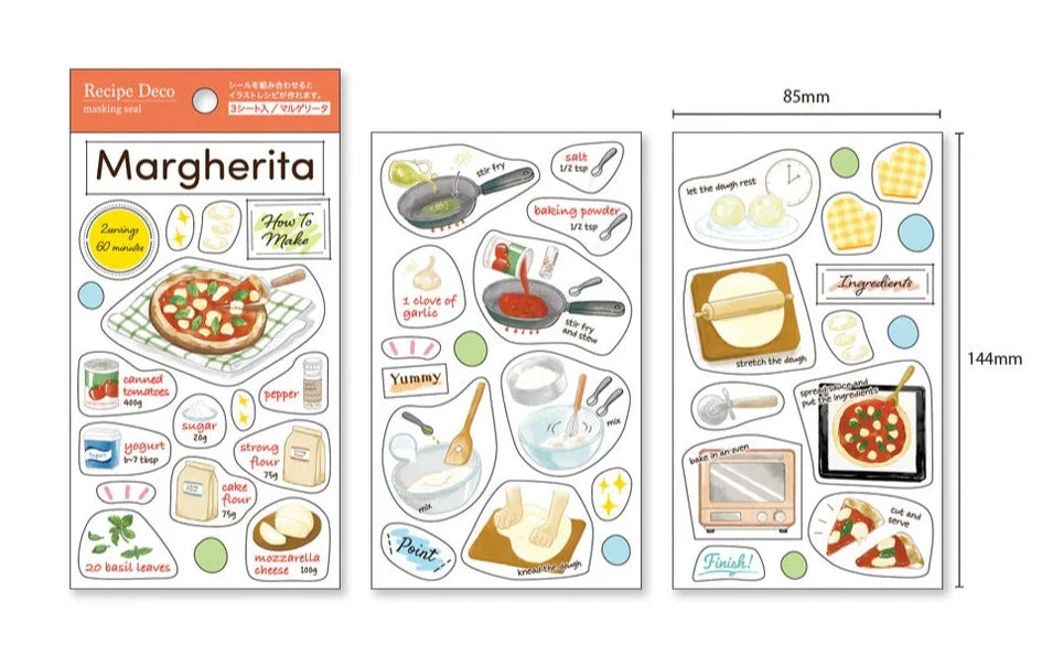 Last Stock / Food Planner Sticker Set - Margherita (3 sheets)